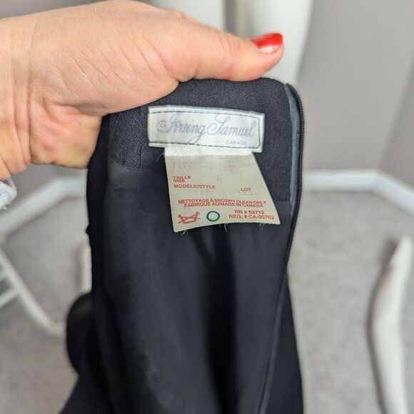 Vintage Irving Samuel Wool Sheath Dress, Gold Buttons, Chanel-Inspired, Size 8 - Picture 8 of 9